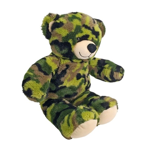 Build A Bear 17" Camo Camouflage Military Bear Plush Army Teddy Green Camo - Picture 2 of 7